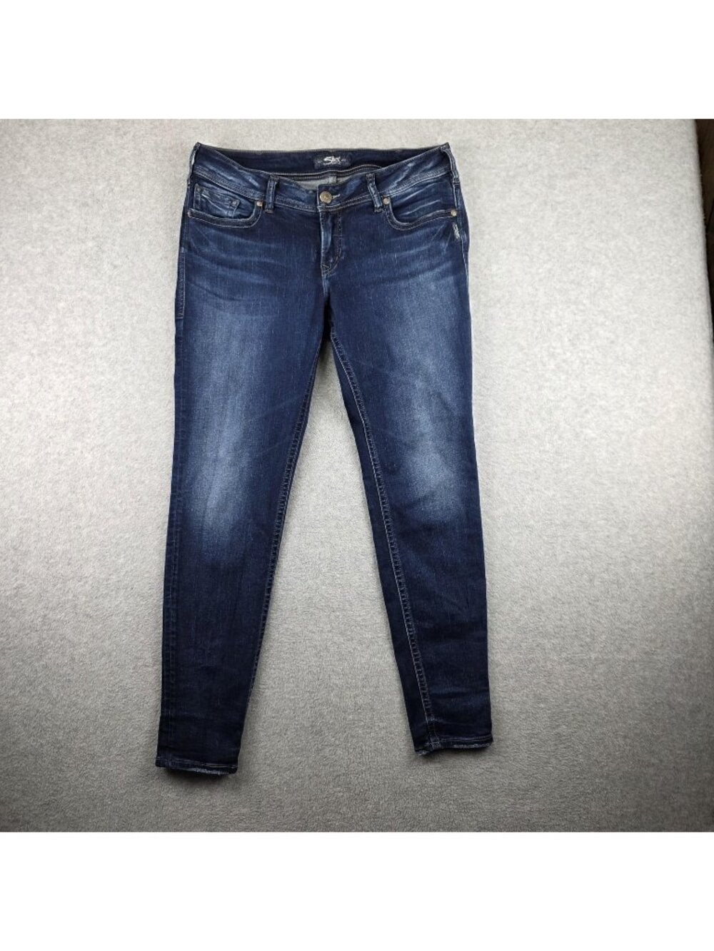 Silver Jeans Suki Super Skinny Jeans Womens 33x31 Blue Mid Wash Stretch Denim